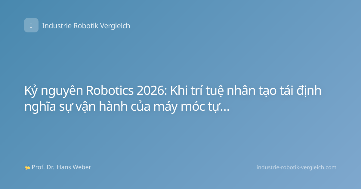 Kỷ nguyên Robotics 2026: Khi trí tuệ nhân tạo tái định nghĩa sự vận hành của máy móc tự động